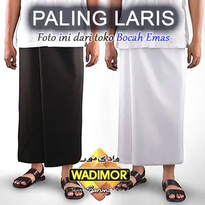SARUNG SHOLAT WADIMOR POLOS HITAM PUTIH MURAH NU Dewasa Motif
