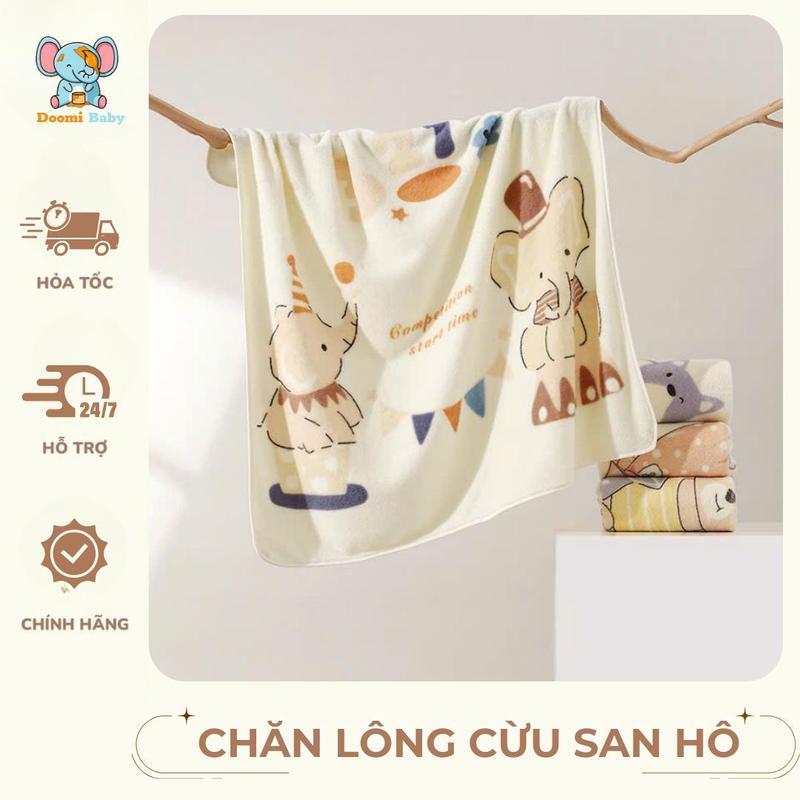 Giá Siêu Rẻ Chăn Lông Cừu San Hô Cho Bé Kích Thước 80x80cm Doomi Baby - HT818