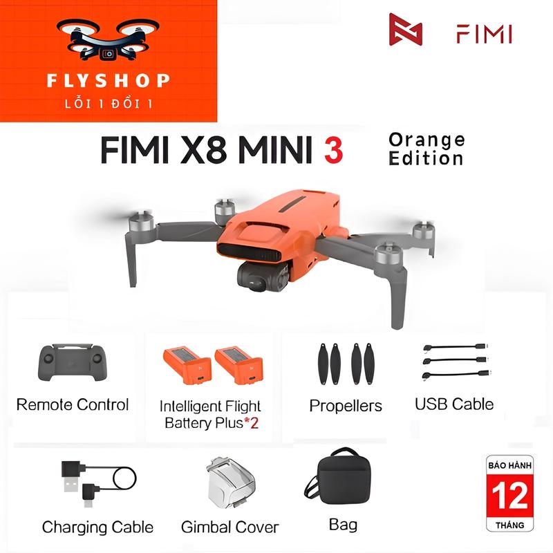 Flycam X8 Mini 3 Camera 4K/60Fps Sắc nét CMOS 1/2 Inch 48MP zoom 12x , Hệ thống truyền hình ảnh Solink 9Km thế hệ mới, Vận tốc tối đa 18m/s, Định vị GPS/5G/Bắc Đẩu. Drone Chụp Ảnh