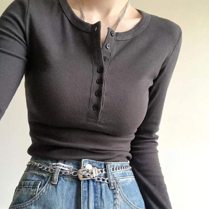 Combo 2 áo xẻ cúc ôm body nữ cực chất. Phối đồ đơn giản.Phong cách trẻ trung, năng động Nhung Sen 3