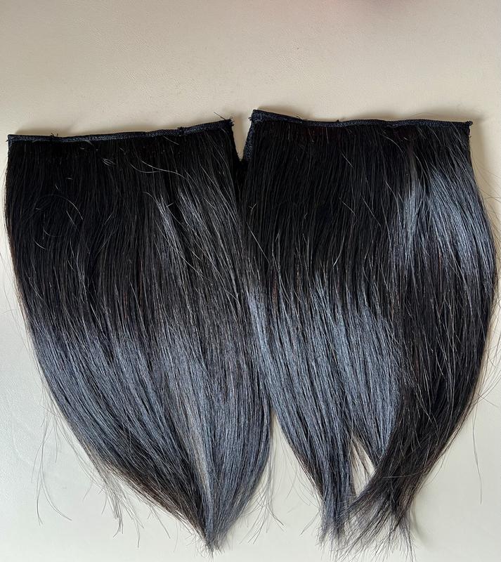 kẹp phồng chân tóc chất liệu tóc thật 1 đôi Women Nữ Wig Tóc Giả