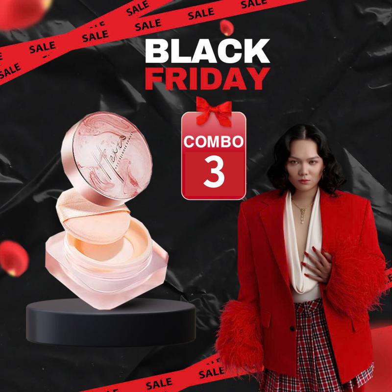 [ DEAL ĐỘC QUYỀN]-COMBO 3 HỘP PHẤN PHỦ - Phấn phủ bột mỏng nhẹ HEXZE, kiềm dầu, chống thấm nước Trang Điểm Mỹ Phẩm