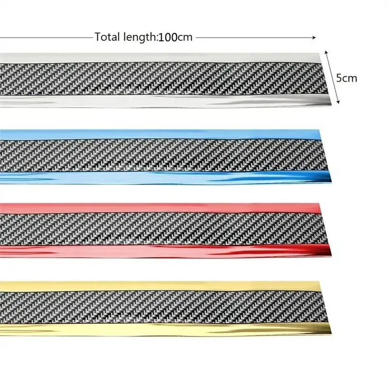 Nẹp cao su vân Carbon dán chống trầy xước xe, bậc bước chân Ô tô xe hơi, Rộng 5cm dài 1m Nhãn Dán Decal 5