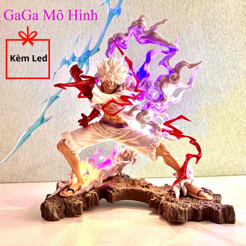 Mô Hình Onepiece Luffy Gear 5 Cầm Sét Dáng Chiến Đấu Siêu Ngầu - GaGaMoHinh(Kèm 1 Dây Led) Toy Đồ Chơi
