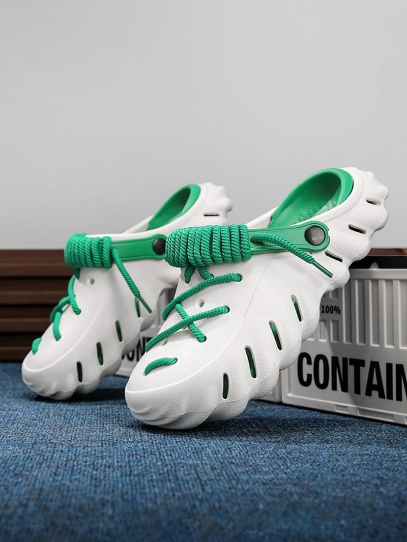 Product Introduction of Unisex's Minimalist Casual Lace Up Clogs Shoes, Trendy Soft Non-slip Comfortable Clogs, Fashionable Shoes for Indoor & Outdoor Wear 13