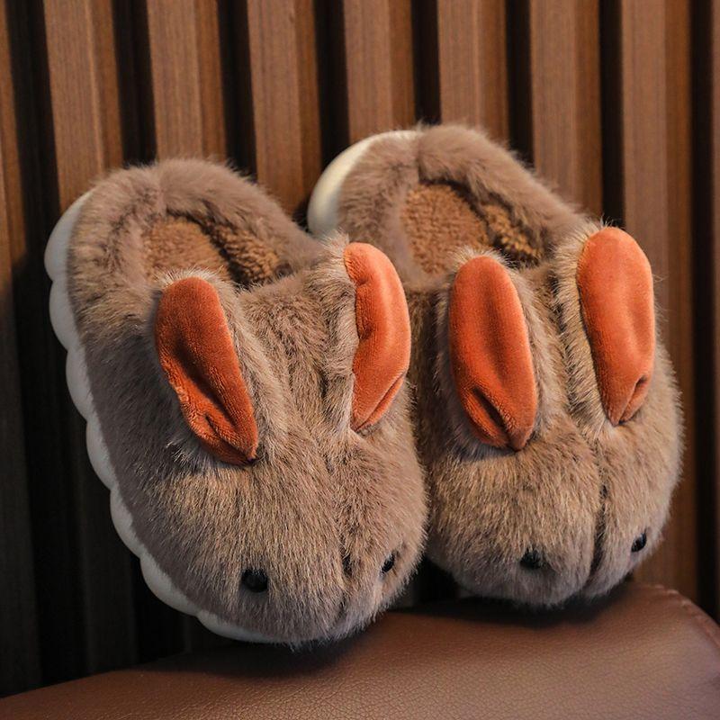 Dép Bông Trẻ Em, Đế Mềm Mùa Đông, Thiết Kế Hình Thỏ Hoạt Hình Dễ Thương, Thích Hợp Cho Trẻ Em Lớn Và Trung Bình Giày Lông Mịn, Cho Bé Trai Và Bé Gái, Dép Trẻ Em, Thời Trang, Thoải Mái, Ấm Áp, Giày Trẻ Em