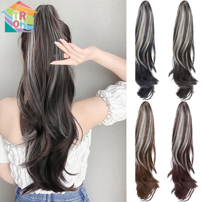 Tóc Giả Nữ, Thời Trang, Kiểu Xoăn, Tóc Đuôi Ngựa Cao Highlight, Kẹp, Trông Tự Nhiên, Bồng Bềnh, Thích Hợp Để Chọn Thuốc Nhuộm, Tóc Đuôi Ngựa, Tóc Nối, Năm 2024