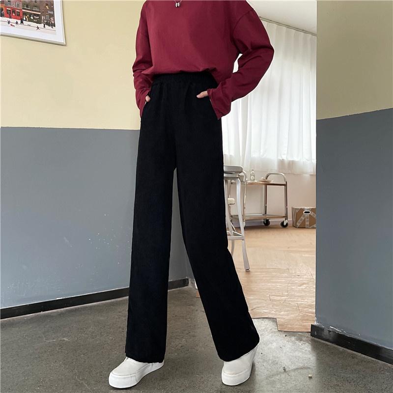 Quần Ống Rộng Nữ Nhung Tăm Culottes Hàn Quốc Ulzzang Pants 2