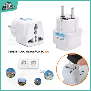 Over Steker Sambungan Colokan Listrik Gepeng Dan Kaki 3 ke 2 Converter Adaptor kepala charger Stecker stop kontak Universal