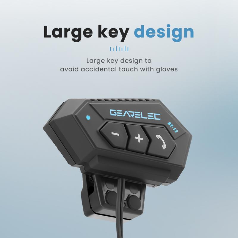 GEARELEC BT12 Bluetooth 5.0 Helm Sepeda Motor Headset Suara Bass Tahan Air 1