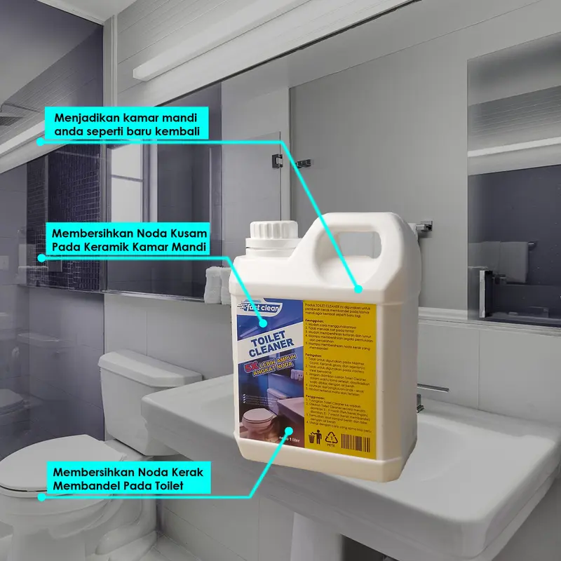 FASTCLEAN TOILET CLEANER CAIRAN PINK Pembersih Kerak Kamar Mandi 1 Liter 1