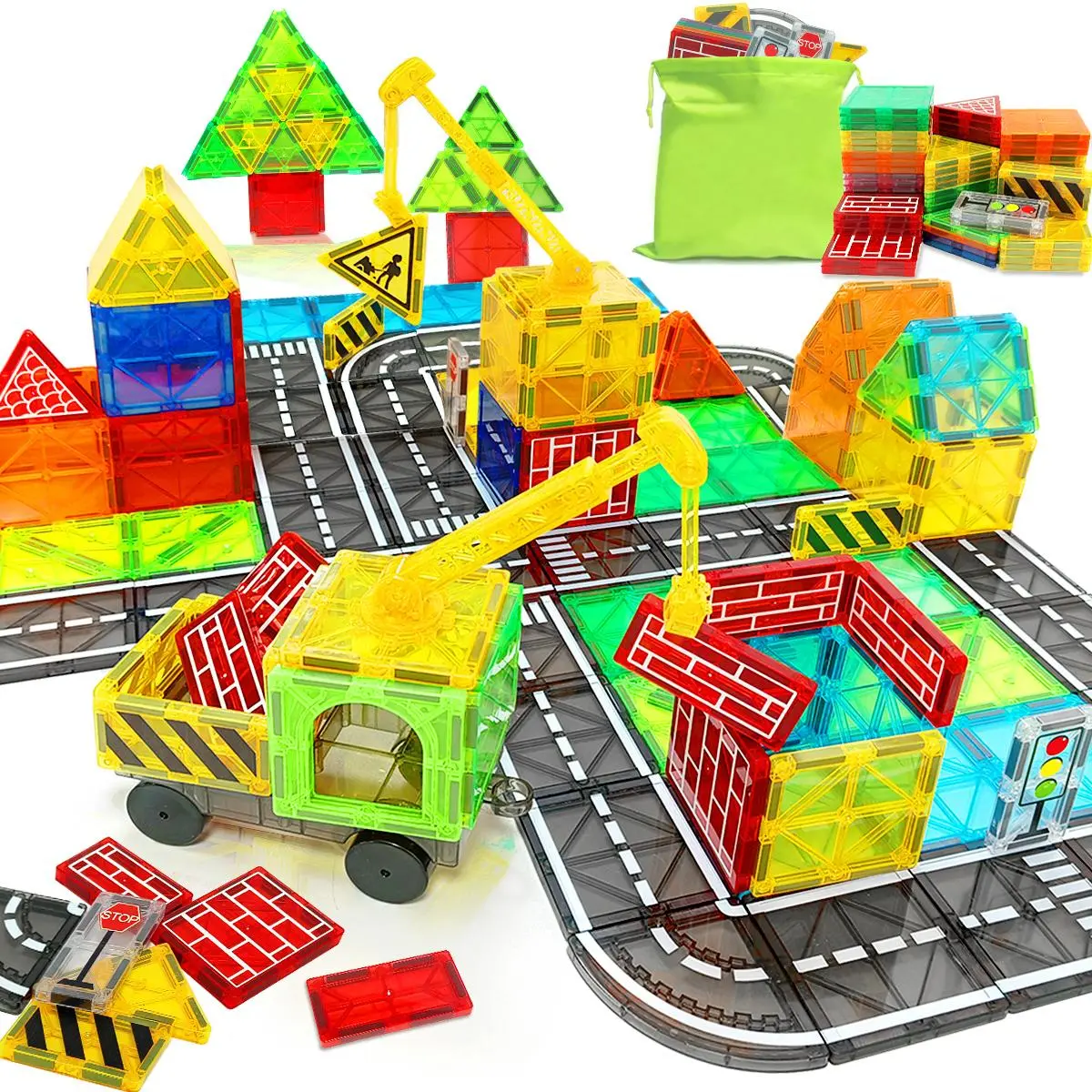 Magnetic Building Tiles Blocks Toy, Educational STEM Toys, Creative and Educational Gifts for Boys & Girls