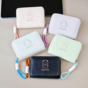 Dompet Kartun, Reka Bentuk Comel, dengan Zip, Dompet Kad dan Syiling Selamat Hari, Wallets Selempang Beruang