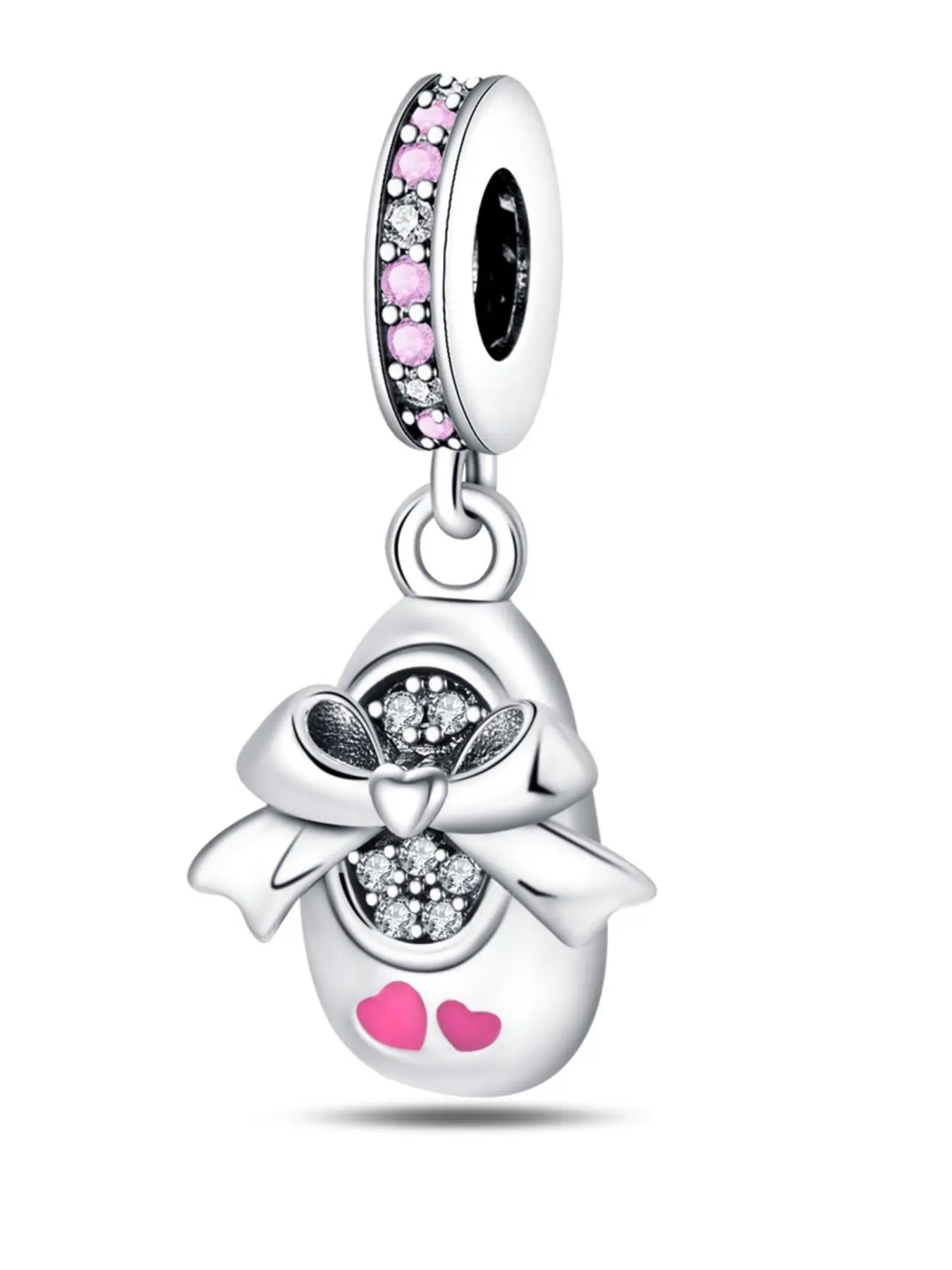 Cute Baby Shoe Design Pendant, Rhinestone Decorated Pendant for Bracelet & Necklace, Fashion Accessories for Women & Girls for Holiday  Mother's Day Gift
