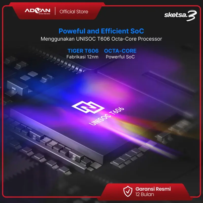 [Exclusive Steven Stenly] (FREE KEYBOARD + STYLUS PEN) ADVAN Tablet Sketsa 3 6GB/128GB 10.1” Inci HD IPS Dual SIM Card 4G LTE WiFi Bluetooth Tiger T606 Android 4