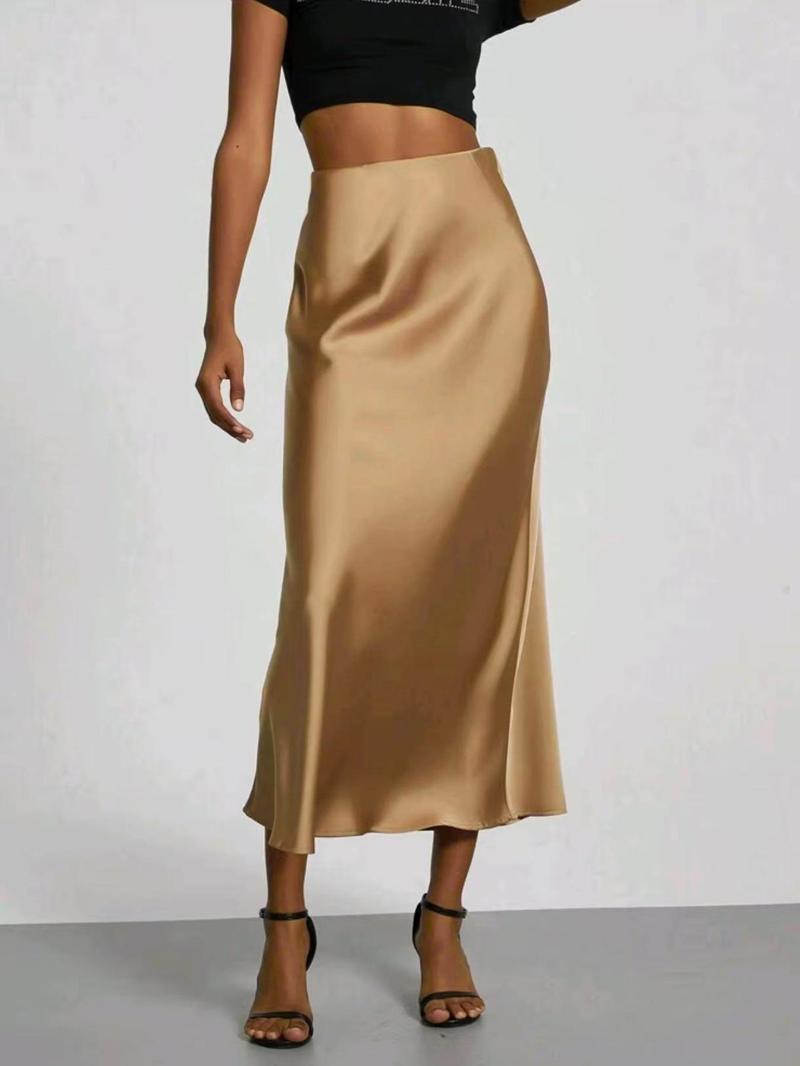 Product Introduction of Women's Solid Color Skirt, Elegant Fashion Casual Skirt for Daily Outdoor Wear, Ladies Bottoms for Summer 4