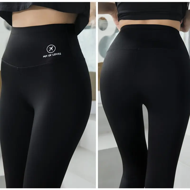 1pc Pants High Waist Belly Lift Hips Women Plus Size Velvet Shark Pants Autumn Wear Yoga Bottom Tight Airplane Pants