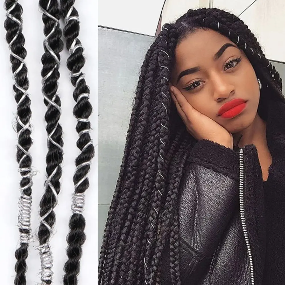 1M/pc Shimmer Styling Braided Elastic Rope Braiding Hair Strings Hair Accessories Dreadlock Beads