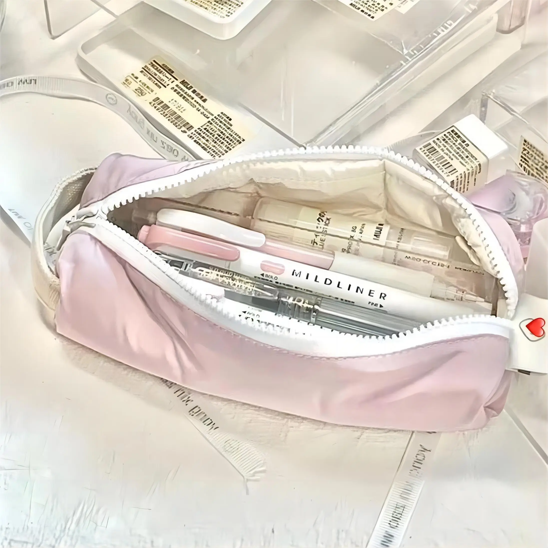 Supoe Tas Pena Kotak Gaya Jepang dengan Kapasitas Besar Tas Alat Tulis Segar dan Stylish Kotak pensil Stationery D88