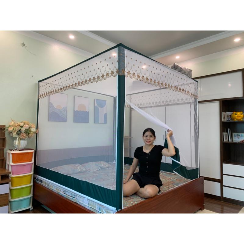 [khung inox ] Màn khung vuông inox cao cấp - Mùng khung không khoan tường xếp gọn chống muỗi tuyệt đối Kiều Phi