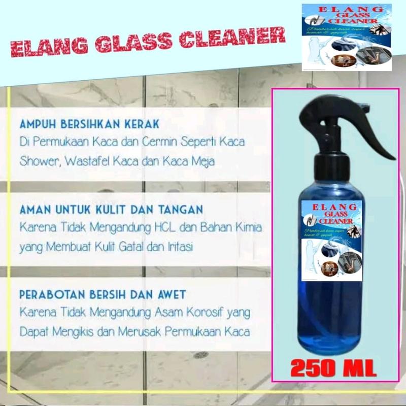 ELANG GLASS CLEANER CAIRAN PEMBERSIH KACA,Pembersih noda ringan dan jamur pada kaca spion mobil, kaca gedung, kaca kamar mandi,kaca jendela rumah Spray Kain 5