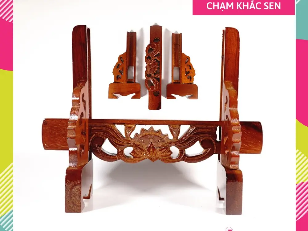 Khung gỗ tăng giảm chạm hoa sen thủng đặt khung hình thờ giá đỡ khung hình thờ - Nhiều cỡ Decor Decor Phòng Trang Trí Nhà