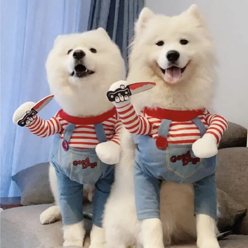Quần Áo Cầm Dao Vui Nhộn Lễ Hội Chúa Thánh Thần Cho Thú Cưng, TikTok Bichon, Golden Retriever, Chó Mèo, Pomeranian, Shiba Inu, Corgi, Teddy, Với Giá Đỡ Dao, 20,25Món 0