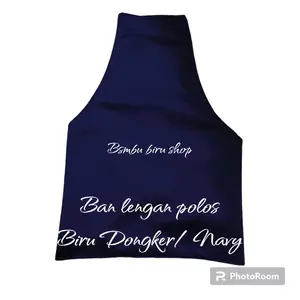 Ban lengan polos/ bahan drill/biru navy/dongker