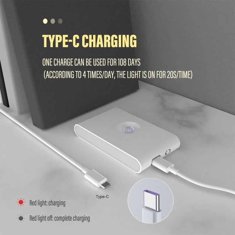 Motion Sensor Night Lights, USB Rechargeable Magnetic Wall Lamp, Home Motion Sensor Night Light, for Bedroom Hallway Bathroom Kitchen Cabinet Stair & Basement 7