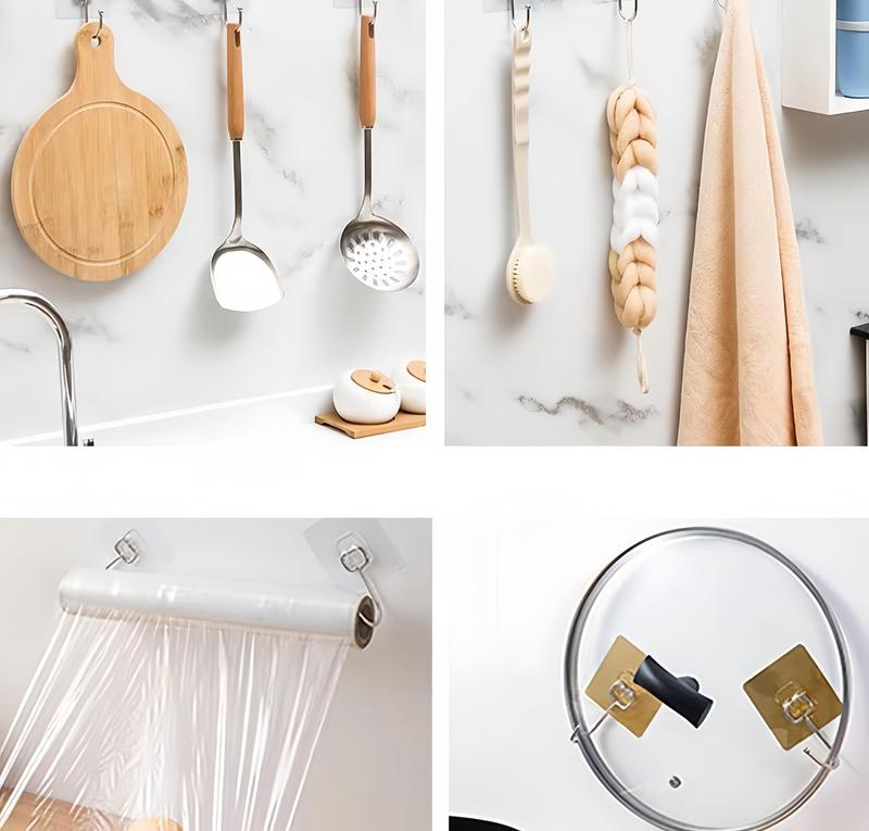 Product Introduction of Phong cách, đơn giản, thoải mái và thiết thực, móc dính chắc chắn, móc không đục lỗ, không dấu vết, miếng dán tường phòng tắm và nhà bếp chịu lực mạnh, trong suốt 16