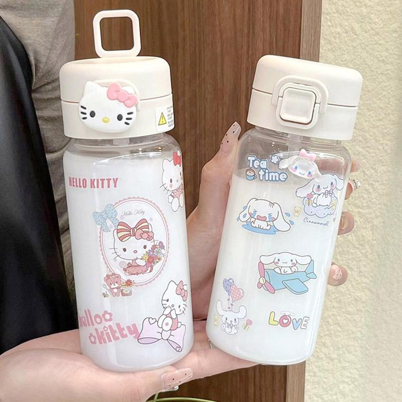 Cốc Nước, KT Cat, Dung Tích 500ml, Thiết Kế Hoạt Hình Dễ Thương Mới, Có Ống Hút, Cầm Tay, Cốc Lớn, Có Mũ Bảo Hiểm, Sticker, S9F1 6