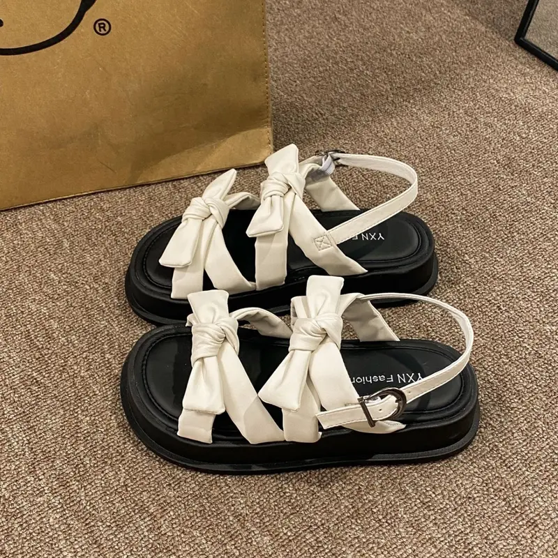 Sandal nữ thời trang thắt nơ xinh xắn 2024 hàng QCCC fullbox 0