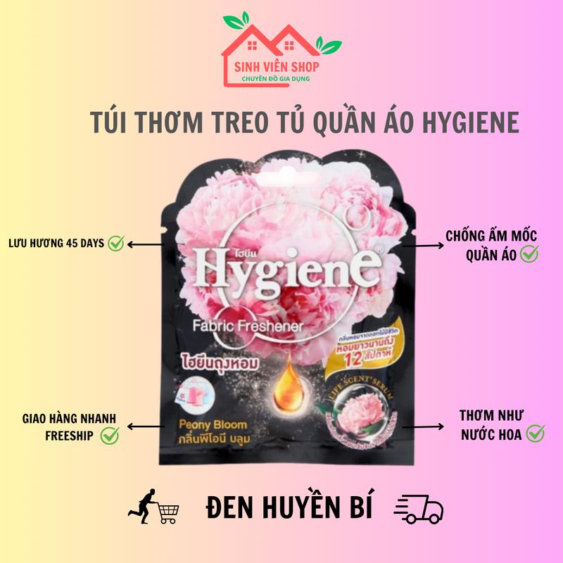 Túi thơm quần áo Hygiene Thái Lan, túi thơm treo tủ quần áo thơm phòng khử mùi nhà vệ sinh, mùi hôi giày dép, treo ô tô hương nước hoa cao cấp dạng gói có dây đủ mùi đủ màu Dầu Thơm Phòng Dầu Thơm