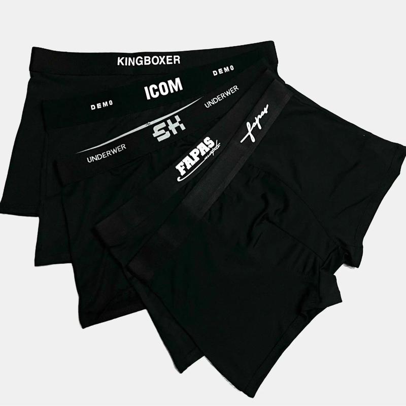 Combo 4 quần sịp đùi Boxer nam Full Đen mix nhiều cạp quần xì nam chất thun lạnh co dãn thoáng mát 4 chiều quần lót nam kháng khuẩn Quần Boxer Menswear