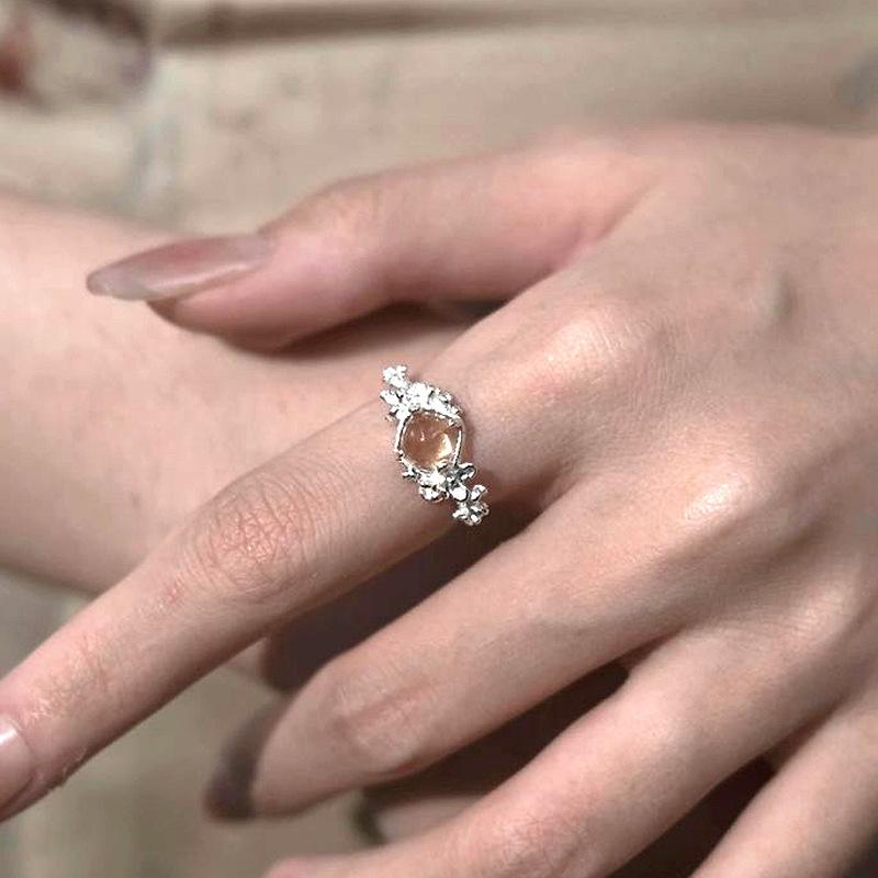 Nhẫn Citrine, Phong Cách Hàn Quốc, Làm Bằng Bông, Thiết Kế Kẹo Ngọt, Dành Cho Nữ, Thời Trang Sang Trọng Giá Cả Phải Chăng, Thích Hợp Cho Mùa Thu Và Mùa Đông, Nhẫn Đá Quý Phối Màu 3