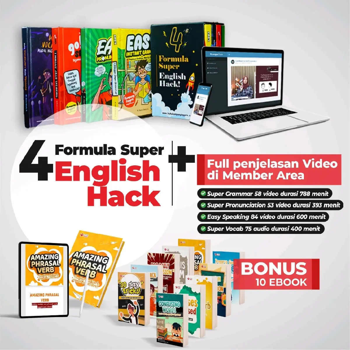 Promo !! Paket Hemat 4 English Hack (Kampung Inggris) Hard Cover