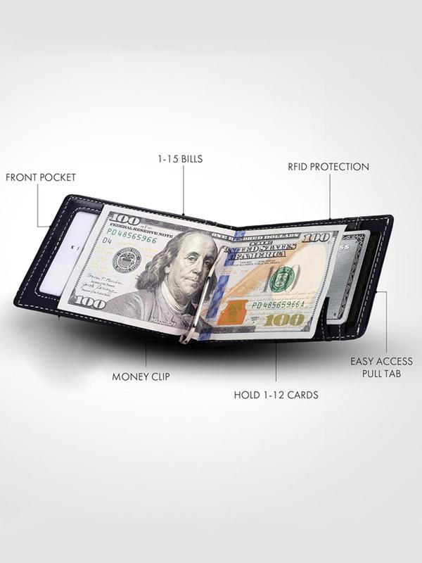 Men's Minimalist RFID Blocking Card Holder, Casual Plain Color Card Holder, Simple Style Card Holder for Daily Use 3