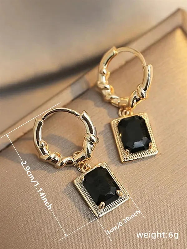 1 Pair Fashion Geometric Drop Earrings, Elegant Hoop Dangle Earrings Jewelry 1