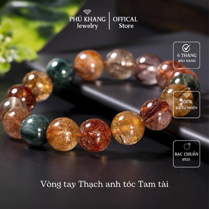 Vòng Tay Thạch Anh Tóc Tam Tài, Đa Sắc, Size Nam Nữ