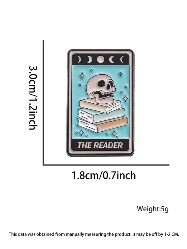 Creative Skull & Book Pattern Brooch, Fashion Alloy Badge for Daily Clothing Decor, Trendy All-match & Exquisite Brooch for Birthday Gift 1