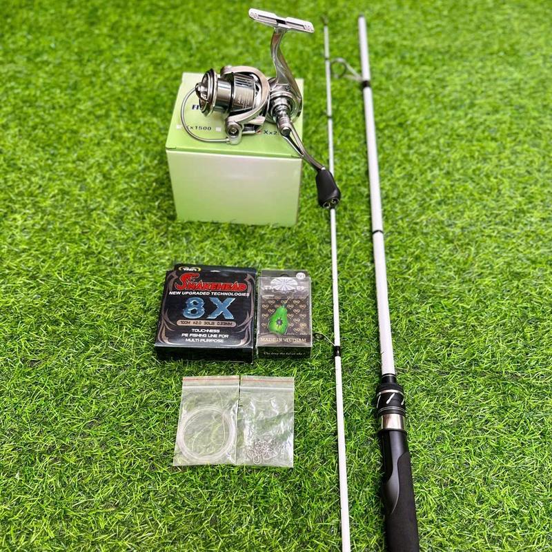 [Tặng Dù+Mồi+ Khóa, leader] Combo Máy Đứng JB bạc + Cần Ngọc Trinh Fuji chịu tải, combo cần máy học sinh, Fishing, Câu Cá, Lure