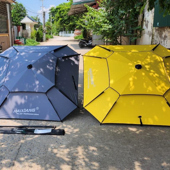 Ô Dù câu cá che nắng, che mưa 2 tầng, Ô dù câu cá HAIXIANG 2 tầng, hình bát giác chống tia UV cao cấp