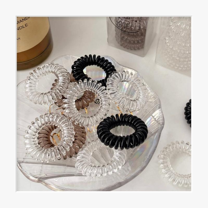 Dây chun cột tóc lò xo màu đen đáng yêu cho nữ PK1089 Voi Caro Nhung Voan