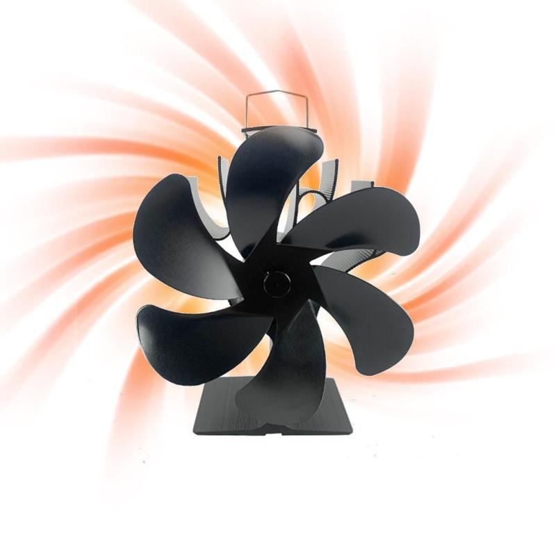 Wood Stove Fan, 6 Blade Wood Stove Fan with Magnetic Temperature Gauge, Quiet Operation Stove Fan, Home Appliances for Efficient Heat Circulation 0