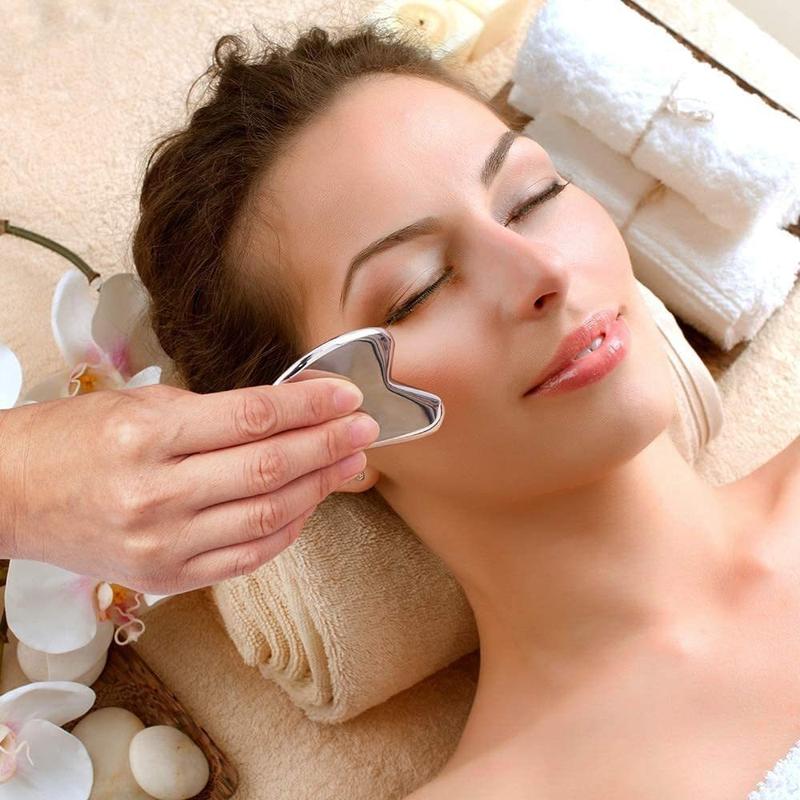 Stainless Steel Gua Sha Facial Tool Beauty Tool Universal GuaSha Massage Tool Remove Wrinkles Relieve Skin Fatigue Gua Sha Board for Face 3