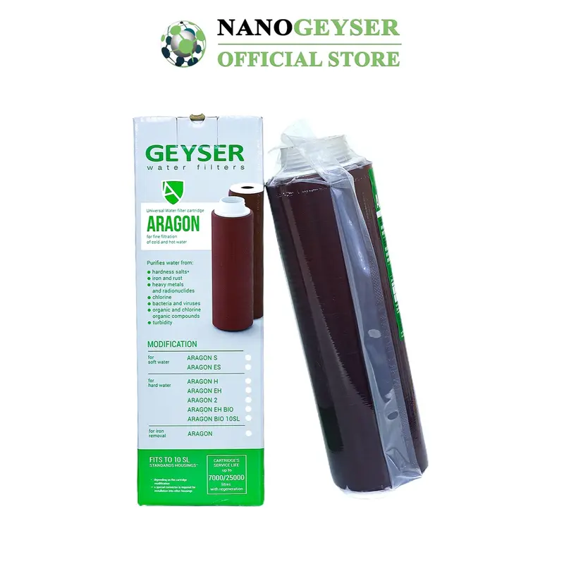 Bộ 3 lõi lọc nước 123 dùng cho các dòng máy NANO, Lõi PP.2IN1.GAC, Cation, Aragon Nano Geyser 6