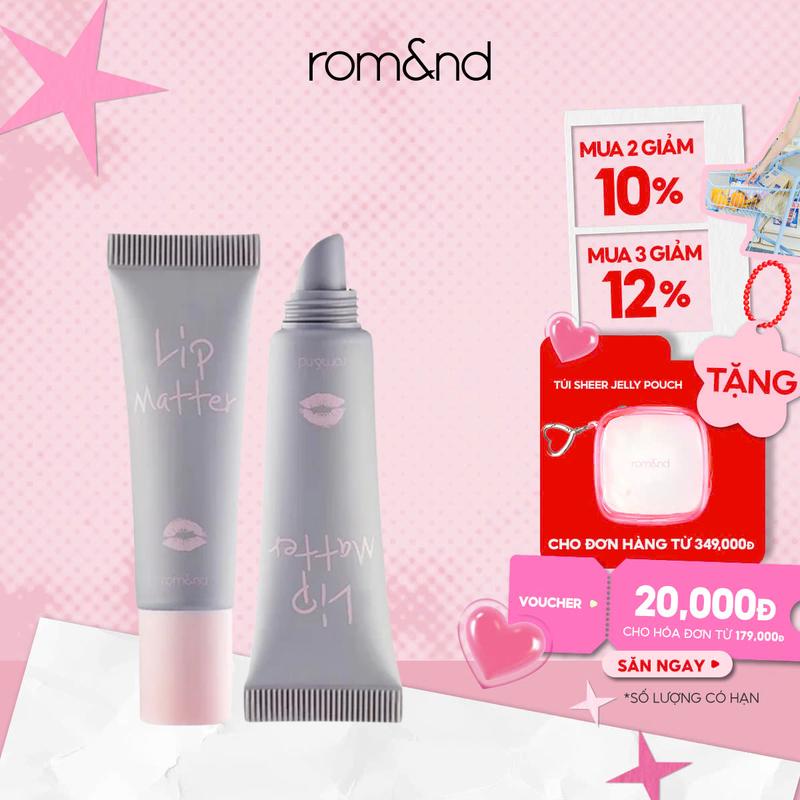 [Rom&nd] Gel Hóa Phép Son Thành Son Lì & Khóa Màu Son Hàn Quốc Romand Lip Matter 8g Cosmetic Son Môi