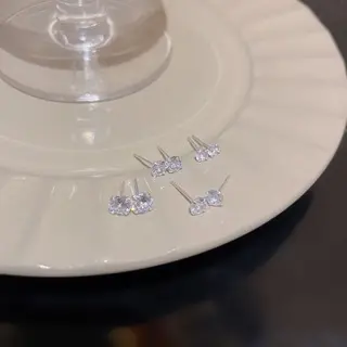 Khuyên tai,bông tai mạ bạc đá trắng đính đá zircon toàn diện cho nữ 3