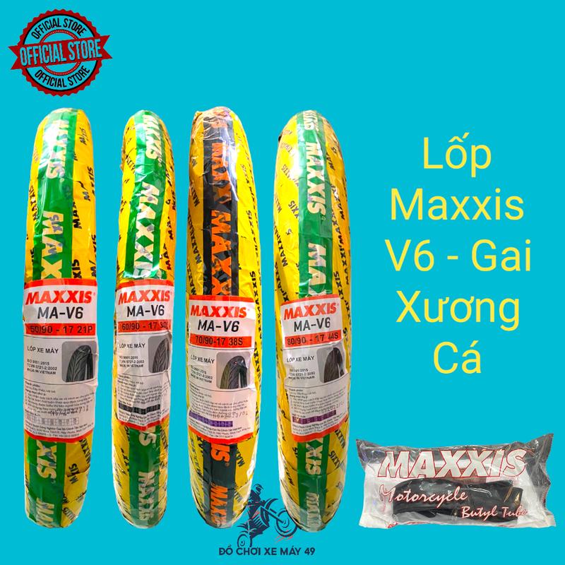 Vỏ Lốp Xe Máy Maxxis V6 Gai Xương Cá Đủ Size 50 90 17 60 90 17 70 90 17 80 90 17 Phụ Kiện