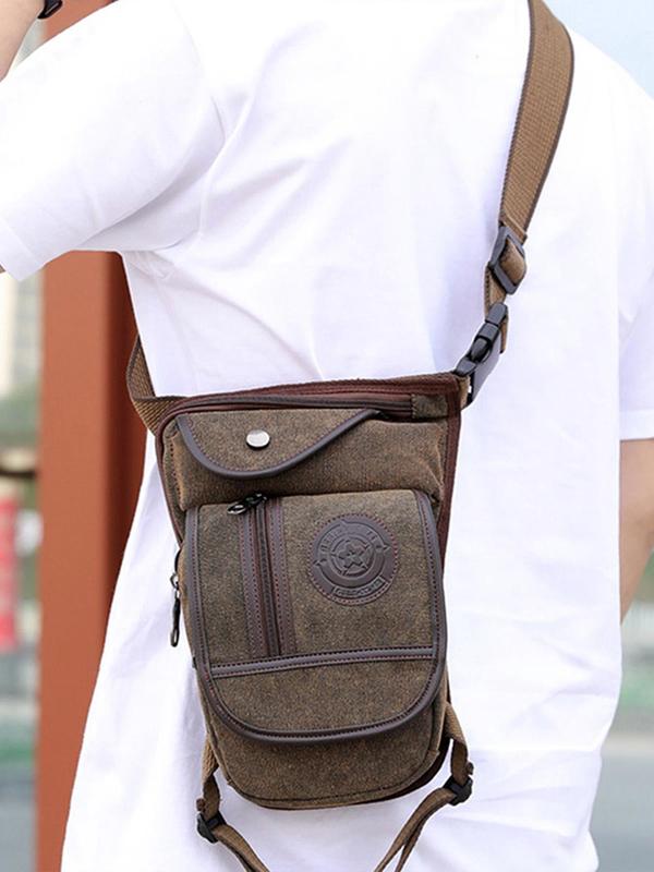 Men's Casual Solid Color Durable Zipper Belt Bag, Simple Solid Color Outdoor Sports Compact Phone Wallet Bag, Fashionable Versatile Sling Bag for Daily Use 3